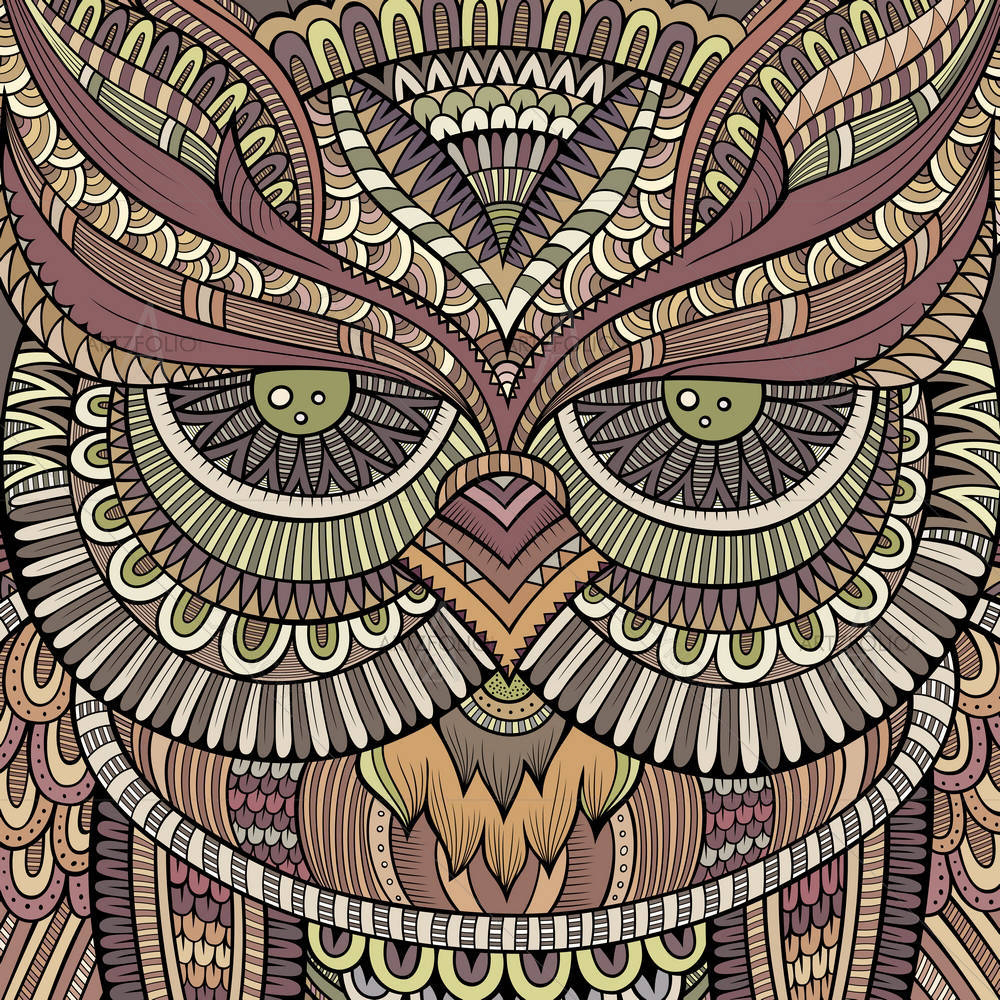 Owl Portrait D2 — custom-size art design 5006988