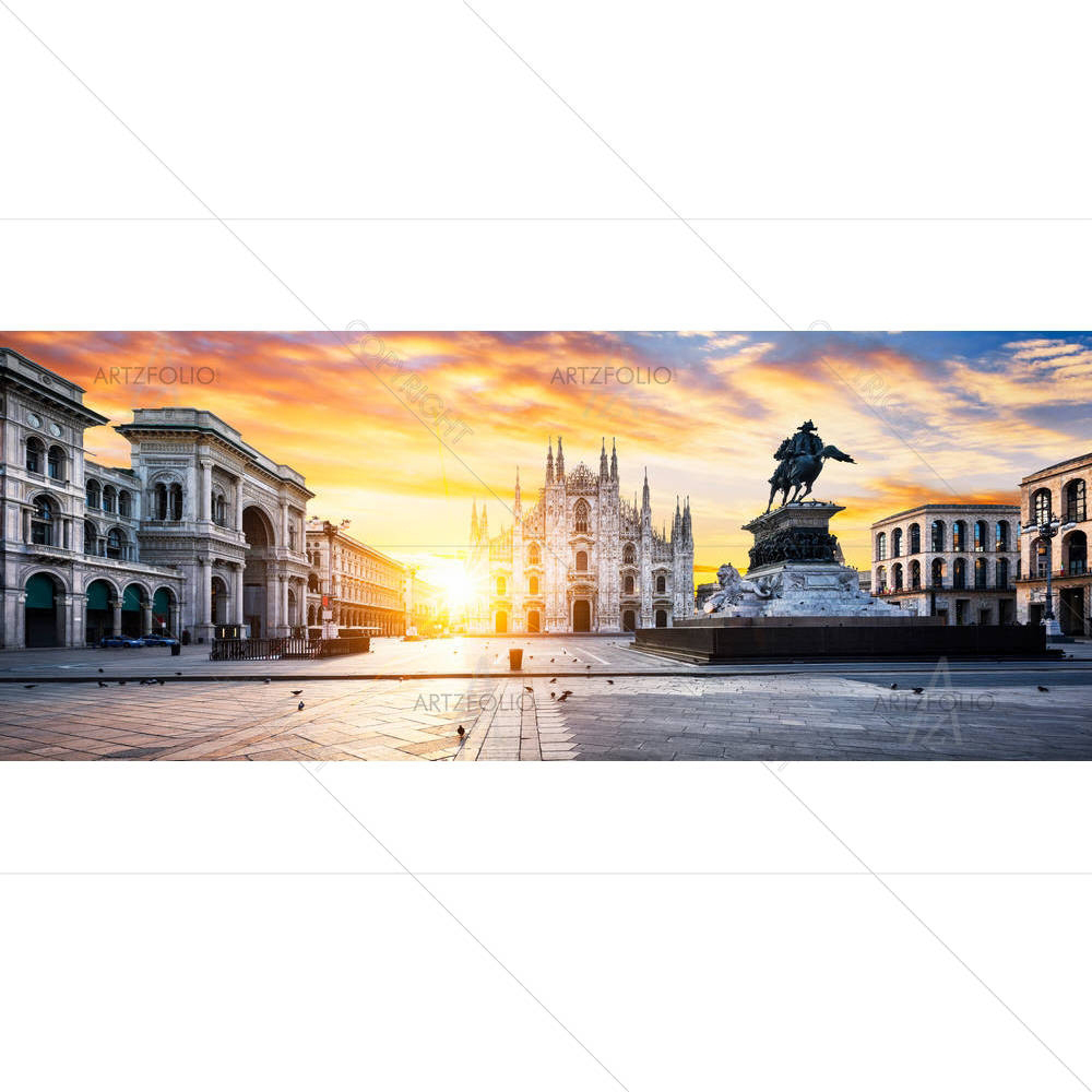 Duomo At Sunrise, Milan, Europe — Devotional custom art by ArtzFolio