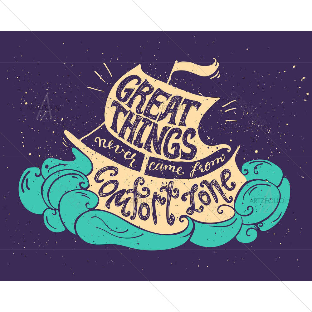 Great Things Motivational Quote — custom-size art design 5006998