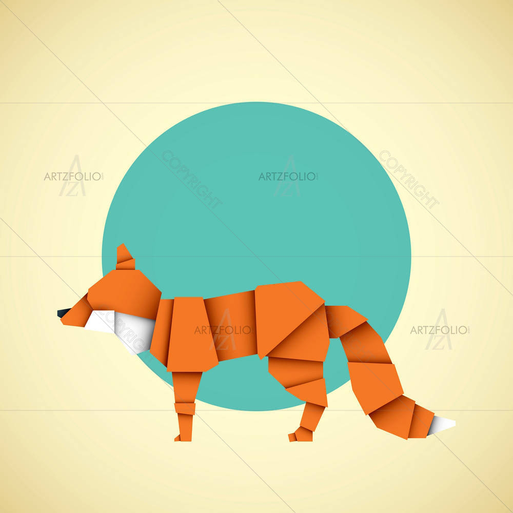 Origami Fox — custom-size art design 5006999