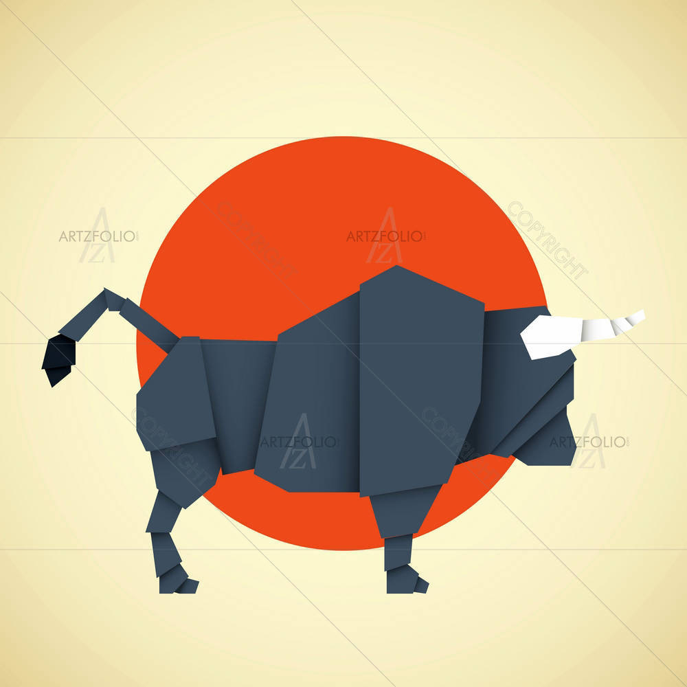 Origami Buffalo — Animals custom art by ArtzFolio