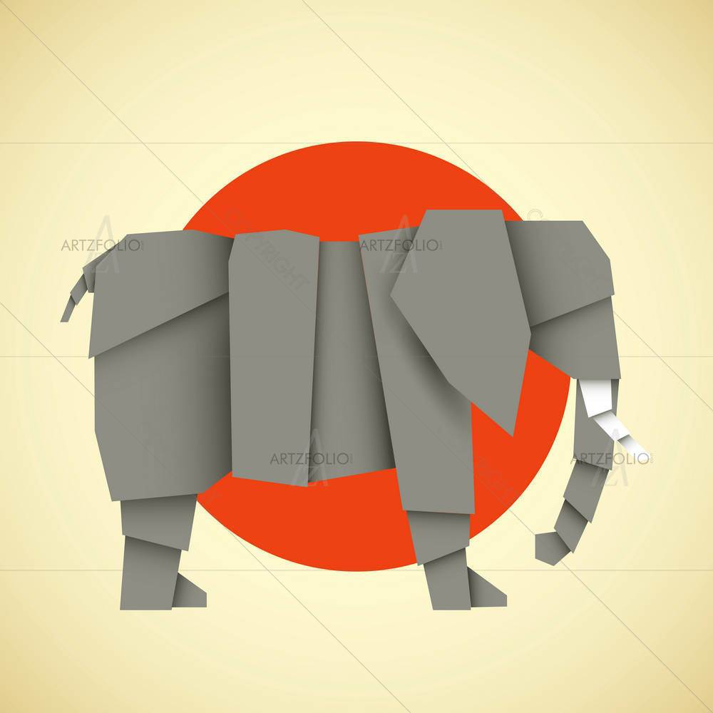 Origami Elephant — custom-size art design 5007001