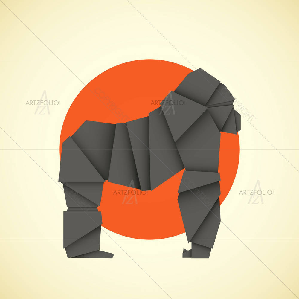 Origami Gorilla — Animals custom art by ArtzFolio