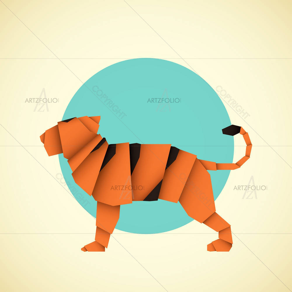 Origami Tiger — custom-size art design 5007004