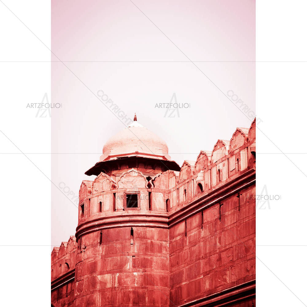 Red Fort Historic Landmark in Old Delhi, India — Devotional custom art by ArtzFolio