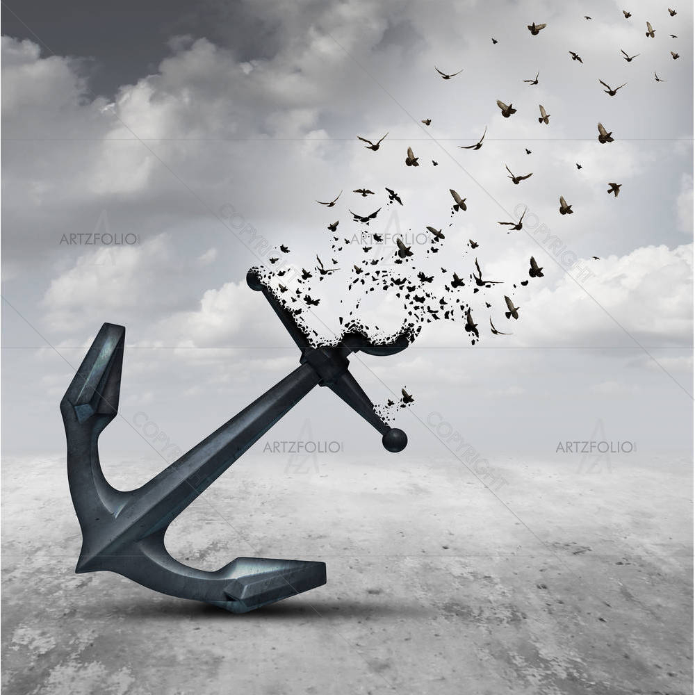 Leaving a Life Burden Behind Psychology Concept — custom-size art design 5007058
