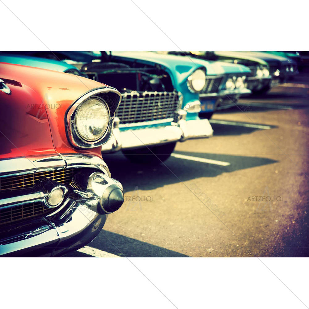Photo of Classic Cars in a Row — American custom art by ArtzFolio