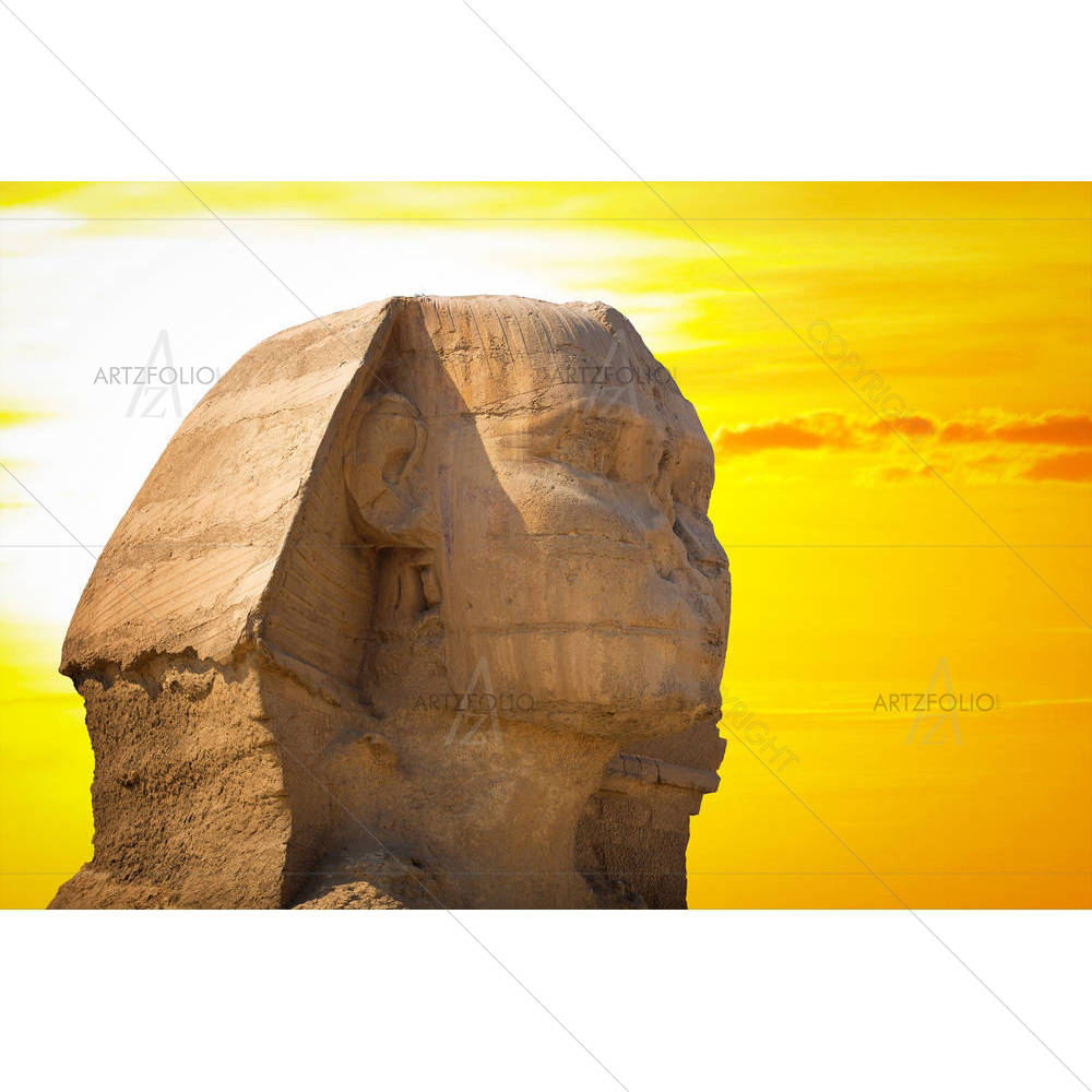 Sphinx Guarding The Pharaohs in Giza, Cairo, Egypt — Fluid marble custom art by ArtzFolio