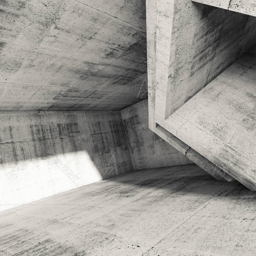 Concrete Room Interior — Devotional custom art by ArtzFolio
