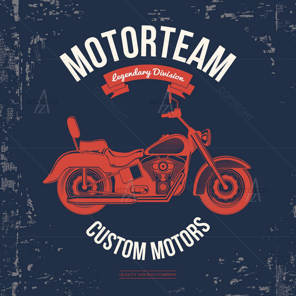 Vintage Style Motorcycle — American custom art by ArtzFolio