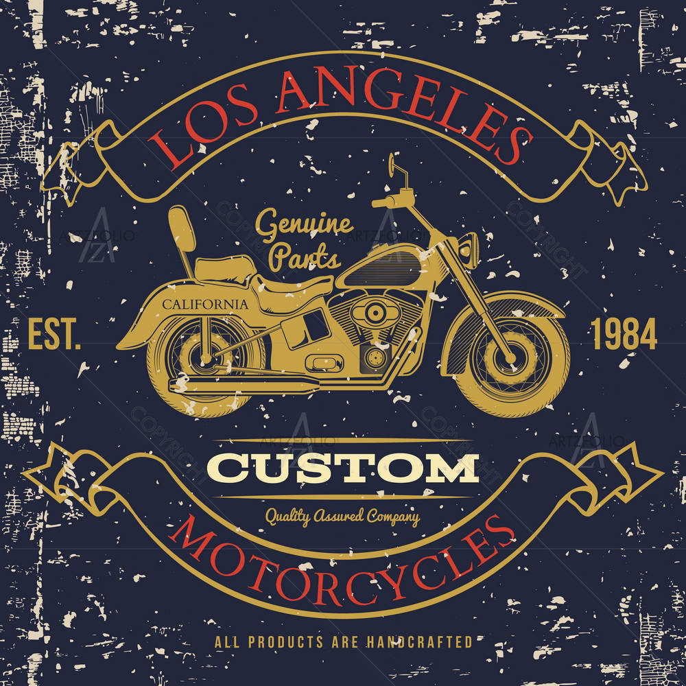 Vintage Motorcycle D2 — American custom art by ArtzFolio