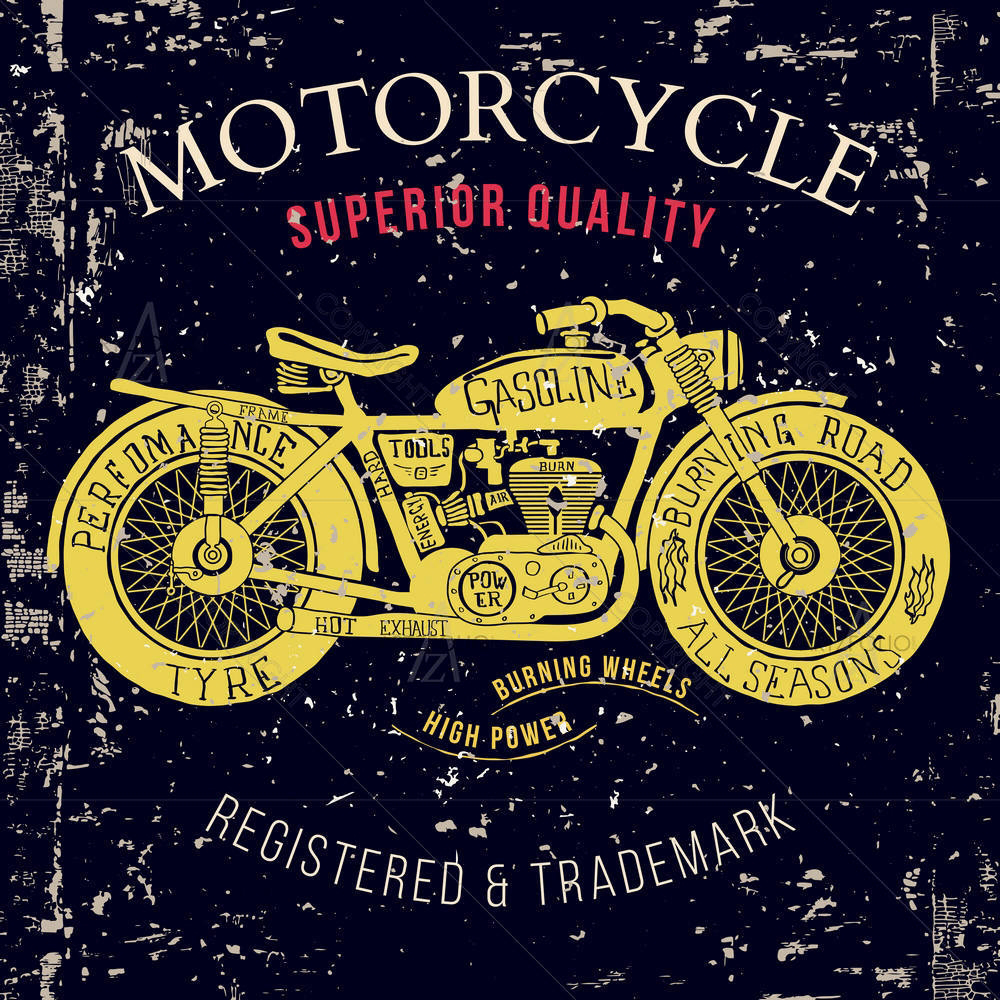 Vintage Motorcycle D3 — custom-size art design 5007106