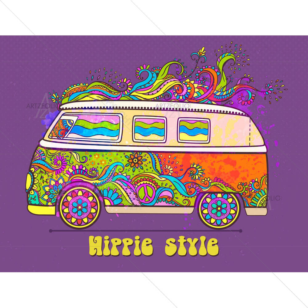 Hippie Ornamental Doodle — custom-size art design 5007112