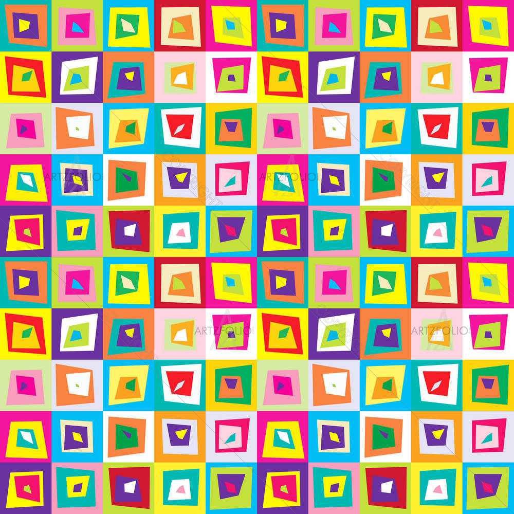 Distorted Colorful Squares — custom-size art design 5007117