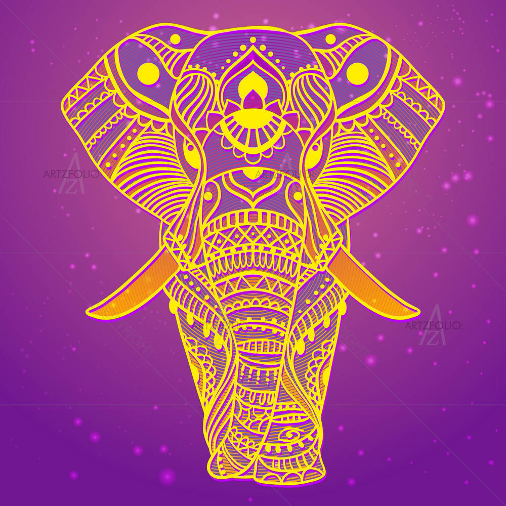 Elephant D9 — Botanical custom art by ArtzFolio