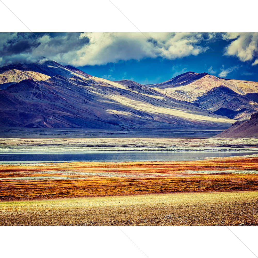 Tso Kar, Moutain Salt Lake In Himalayas, India D2 — custom-size art design 5007135