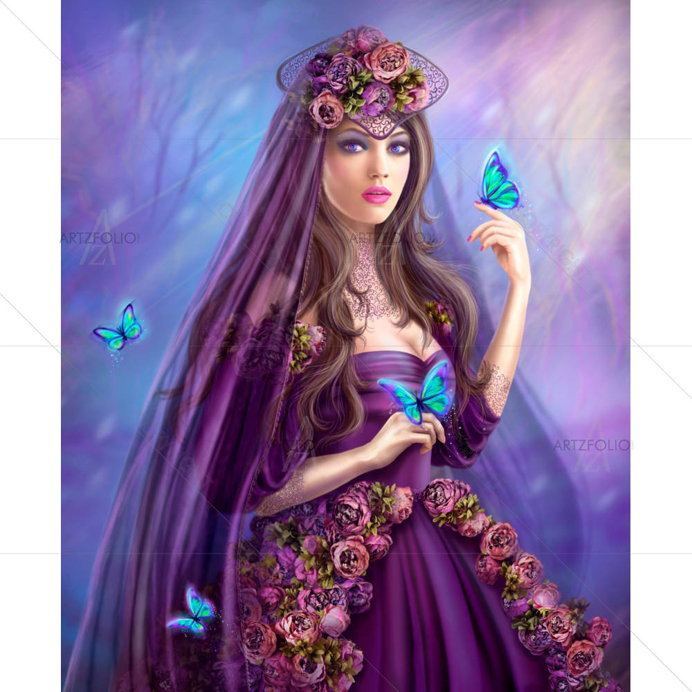 Woman Fairy & Butterflies — custom-size art design 5007147