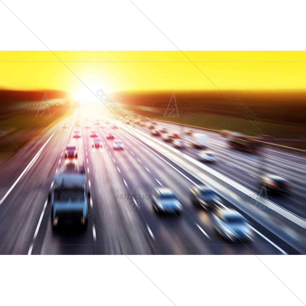 Motion Blurred City Traffic — custom-size art design 5007158