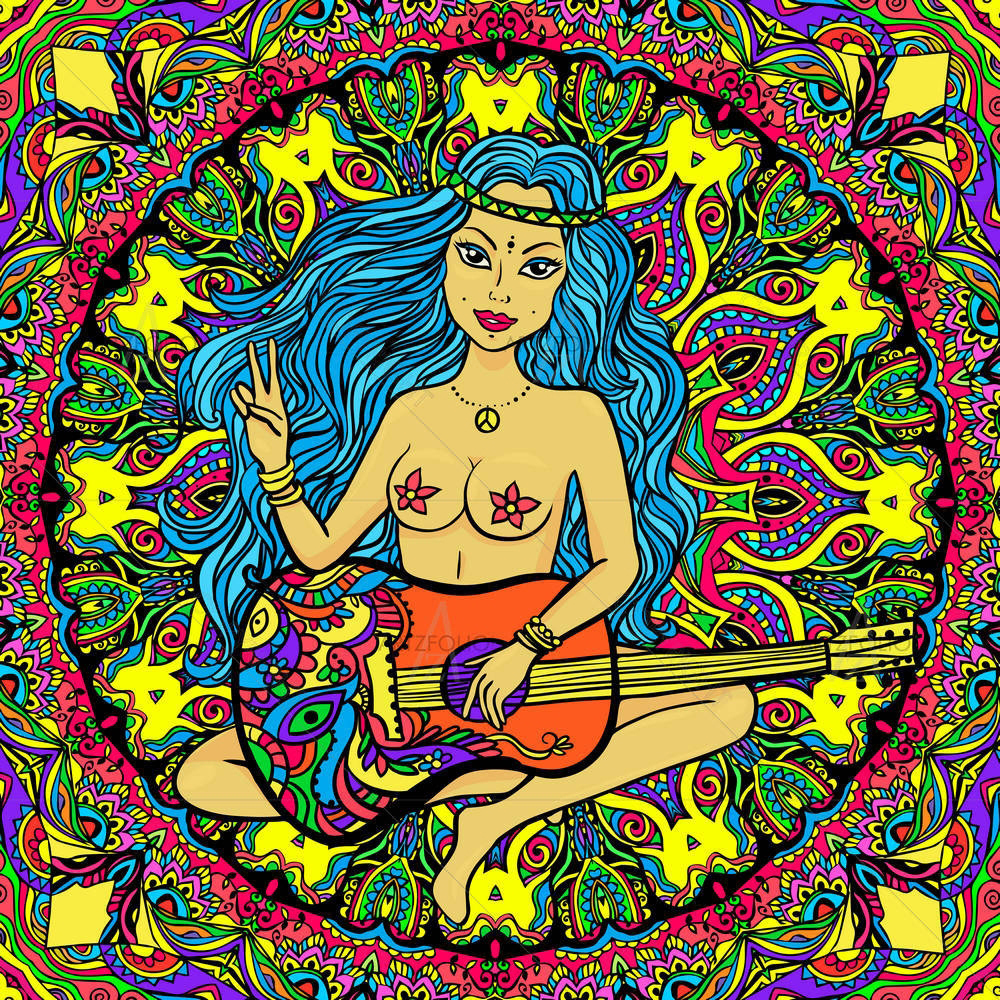 Hippie Girl D2 — custom-size art design 5007161