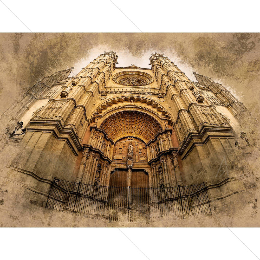 Cathedral of Santa Maria of Palma De Mallorca, Spain — custom-size art design 5007168