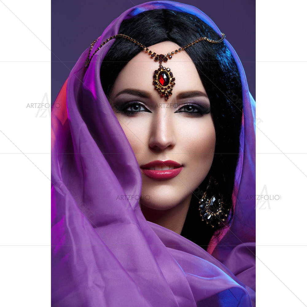 Portrait of Young Caucasian Woman — custom-size art design 5007169