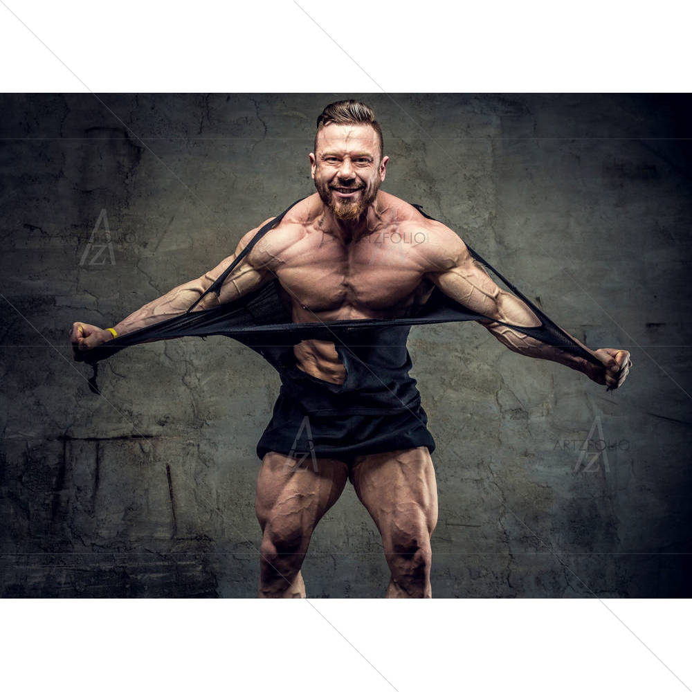 Huge Bodybuilder Rend His Garments — Asian custom art by ArtzFolio
