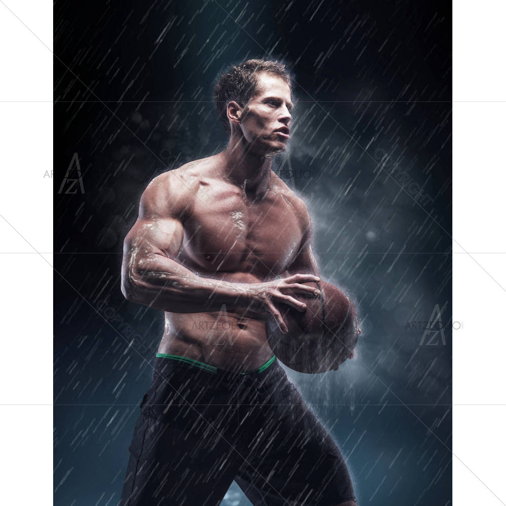 Portrait Basketball Player D1 — custom-size art design 5007174