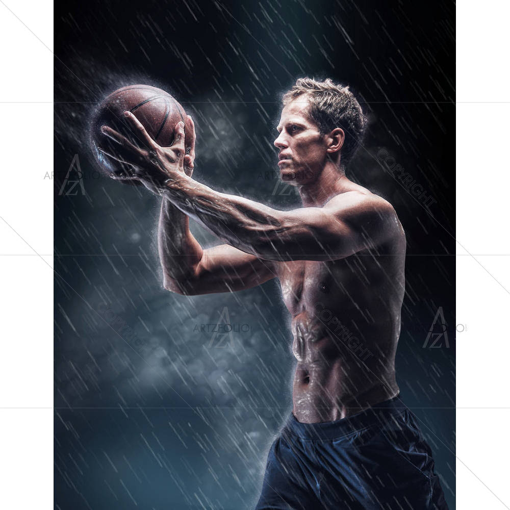 Portrait Basketball Player D3 — American custom art by ArtzFolio