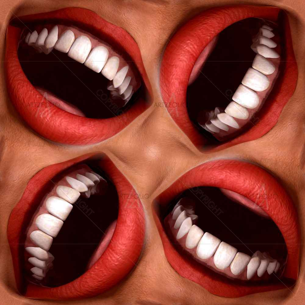 Smiling Mouths — Abstract custom art by ArtzFolio