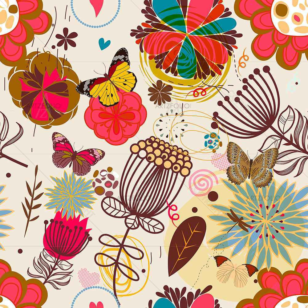 Floral Pattern D1 — Botanical custom art by ArtzFolio
