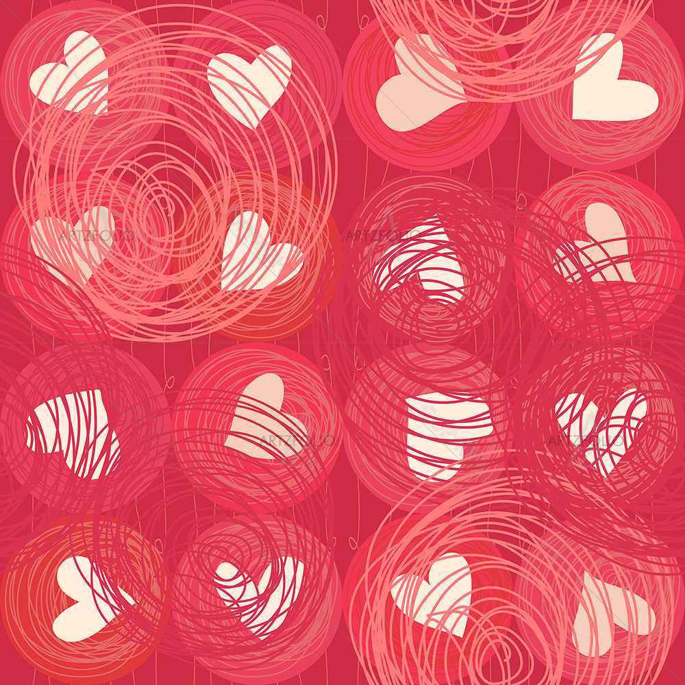 Doodle Hearts D1 — custom-size art design 5007248