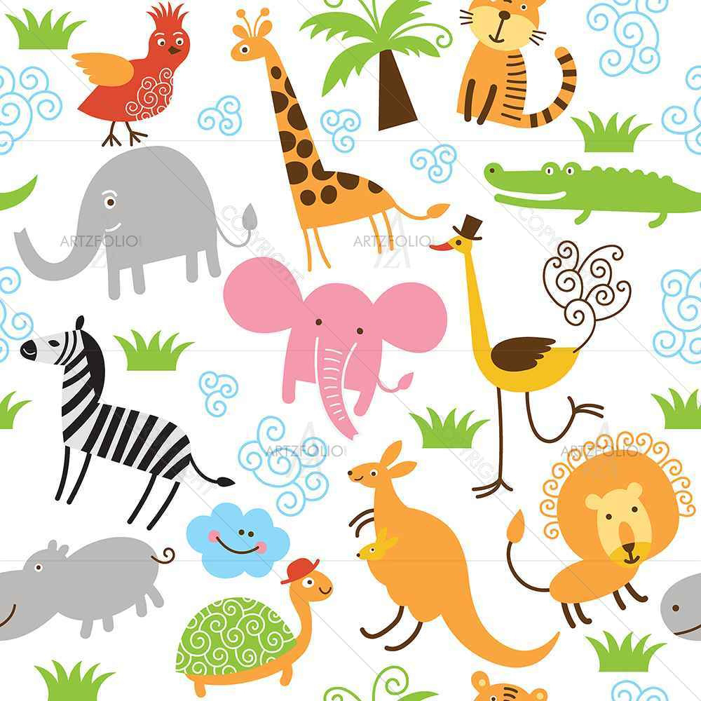 Cute Animals — African custom art by ArtzFolio