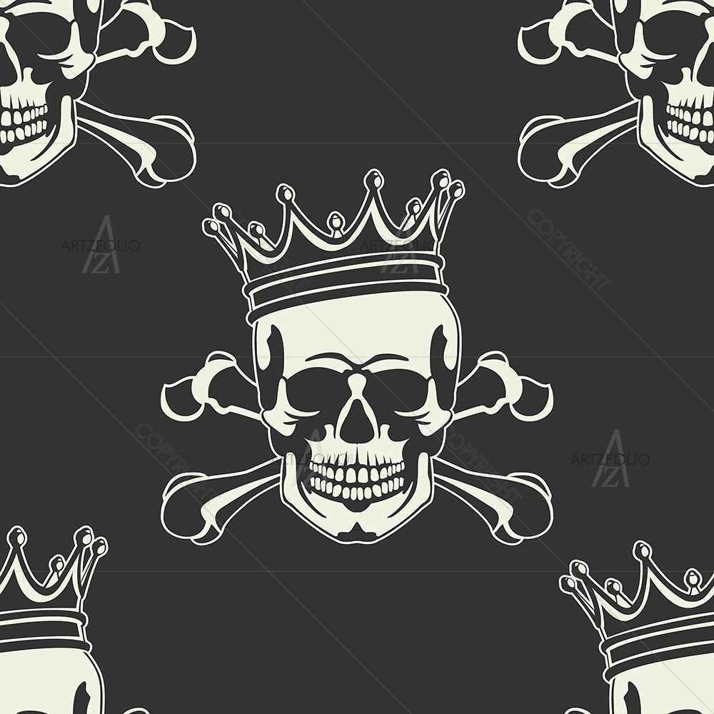 Crown Skull — Ancient custom art by ArtzFolio