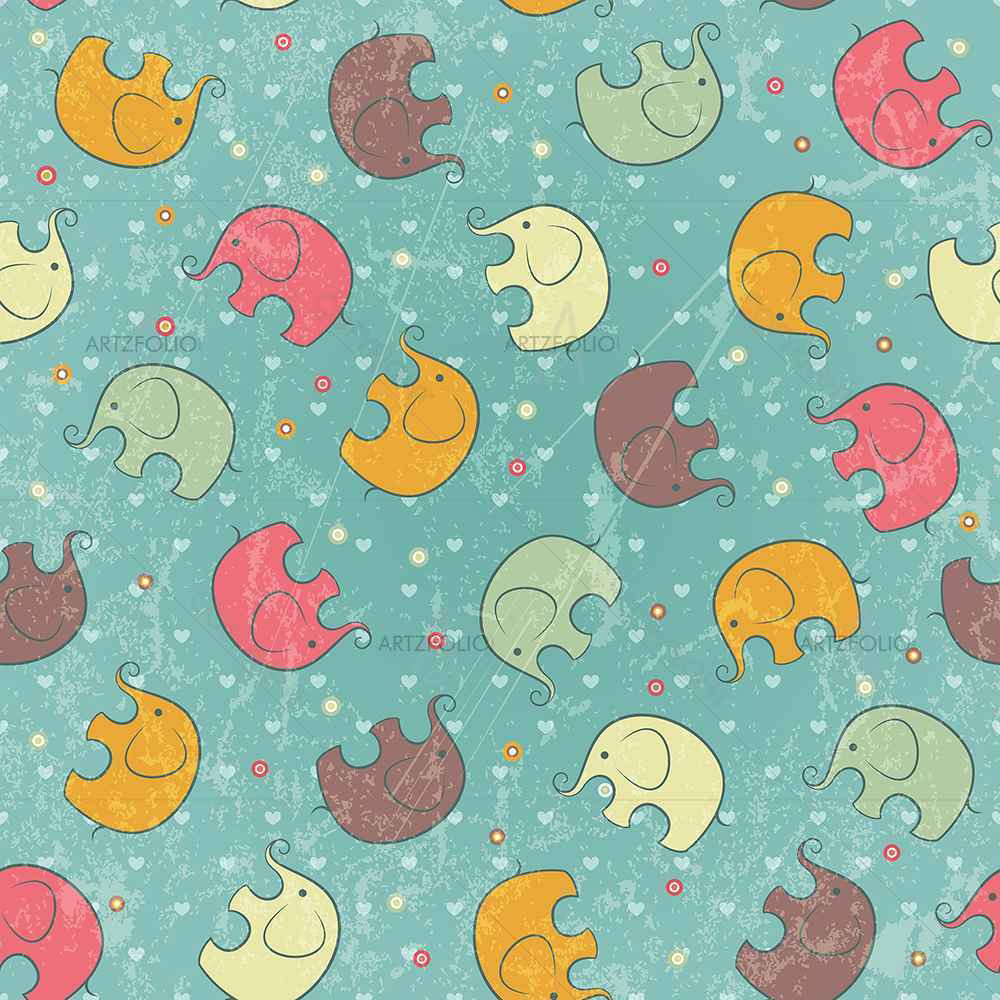 Baby Elephants D1 — custom-size art design 5007309
