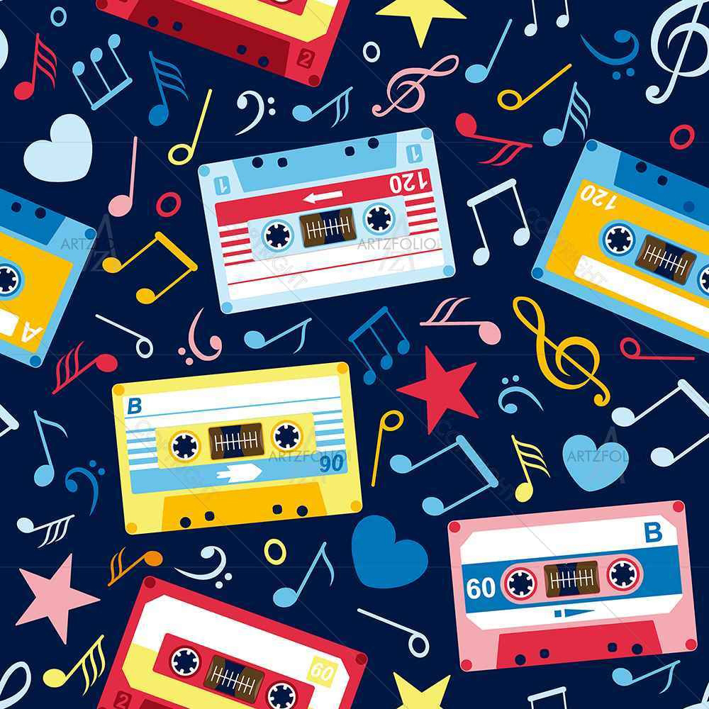 Music Cassettes — Abstract custom art by ArtzFolio
