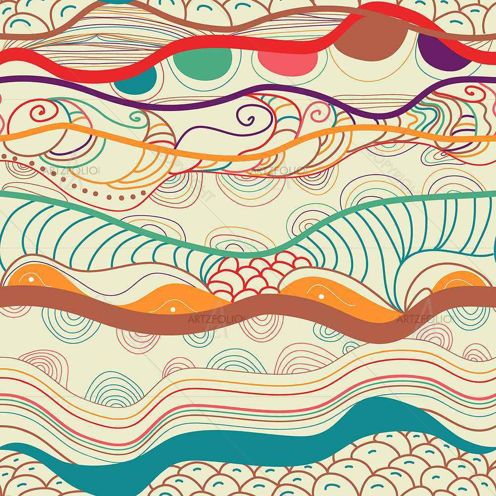 Waves Drawing — custom-size art design 5007323