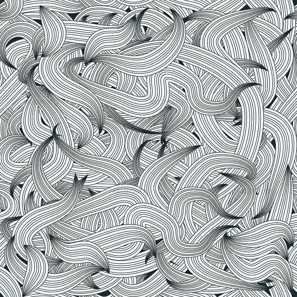 Hand-Drawn Waves D1 — custom-size art design 5007334