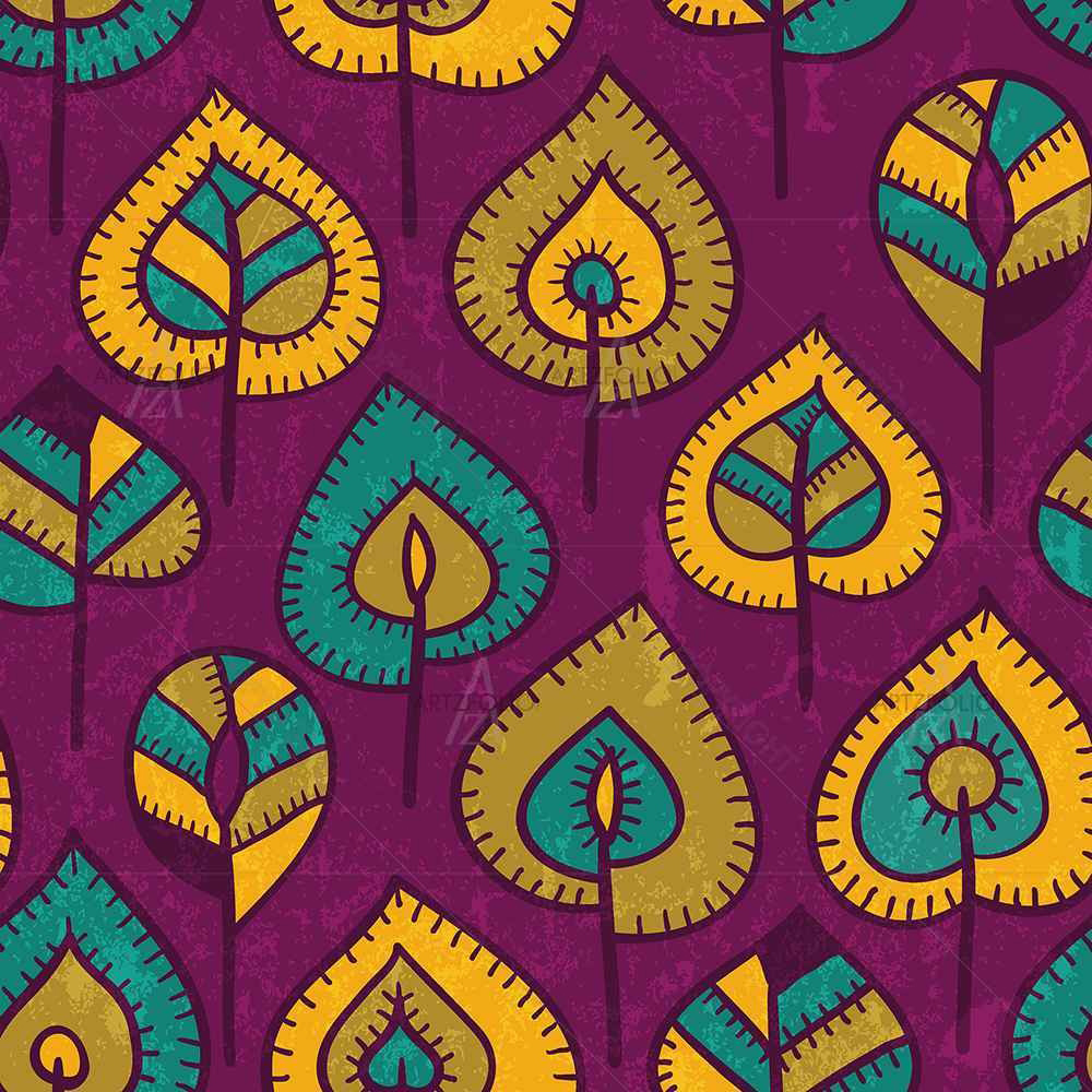 Stylized Leaves D1 — custom-size art design 5007364