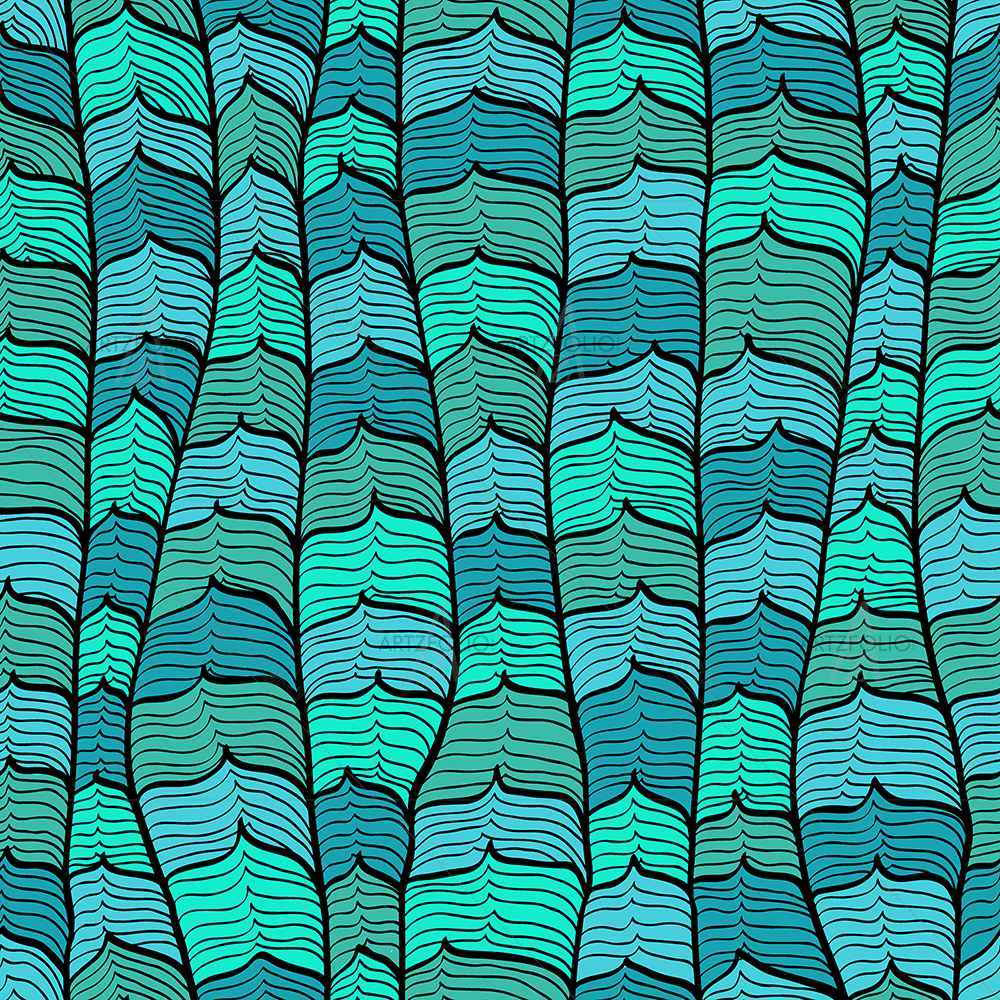Blue Waves — Abstract custom art by ArtzFolio