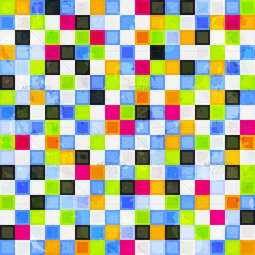 Grunge Squares D2 — custom-size art design 5007375