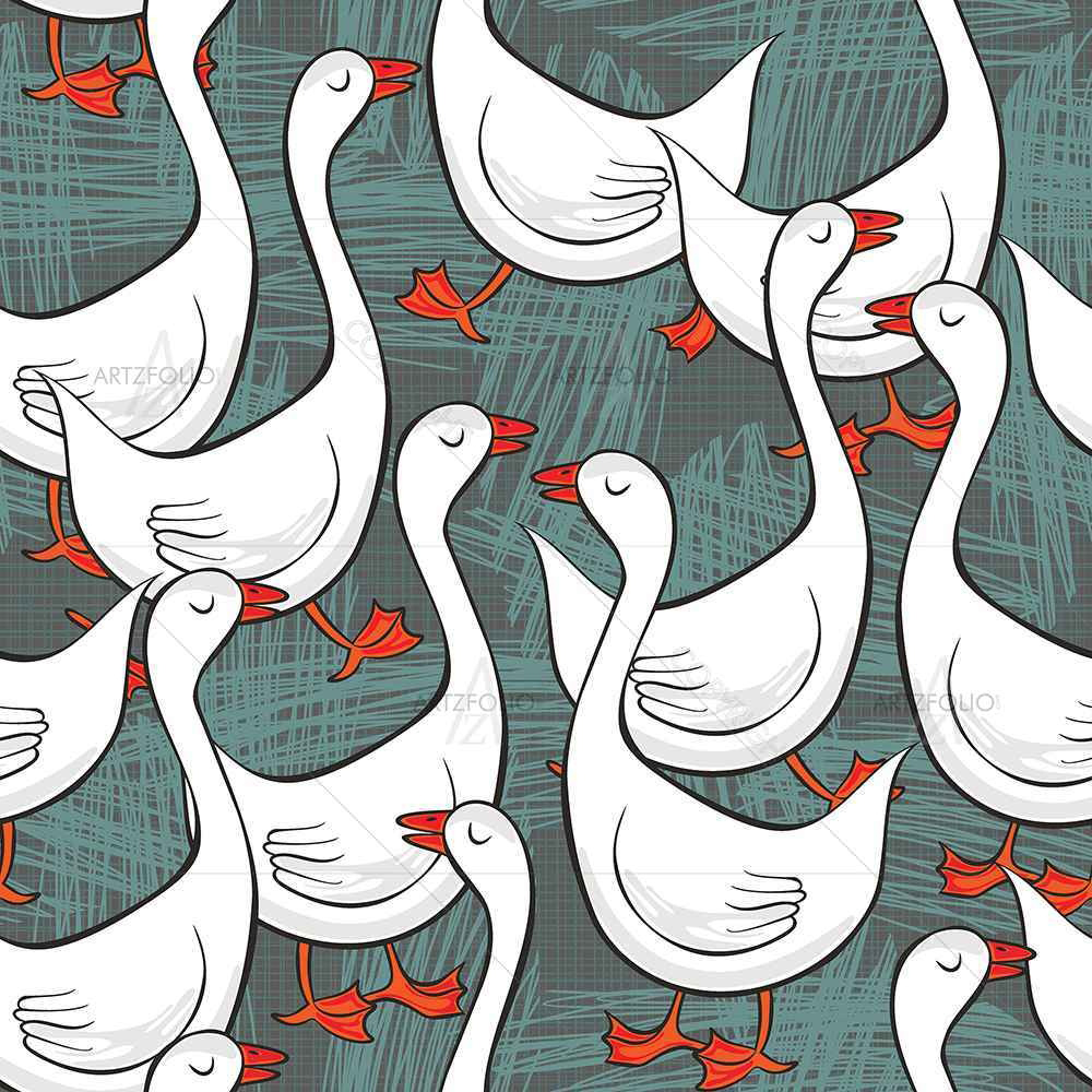 White Gooses — custom-size art design 5007395