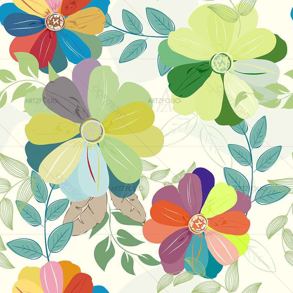Budding Flowers D1 — Botanical custom art by ArtzFolio