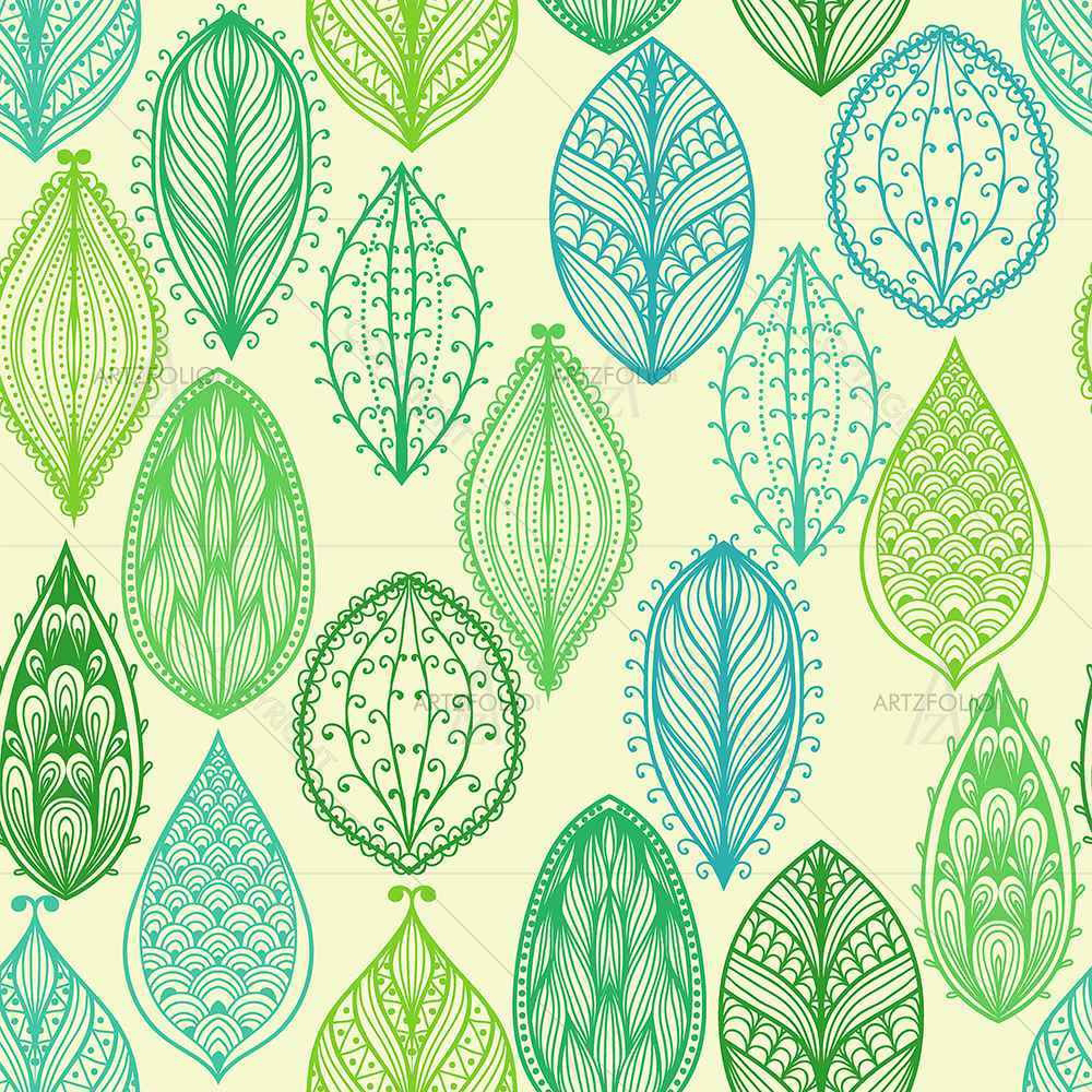 Vintage Ornate Leaves — custom-size art design 5007459