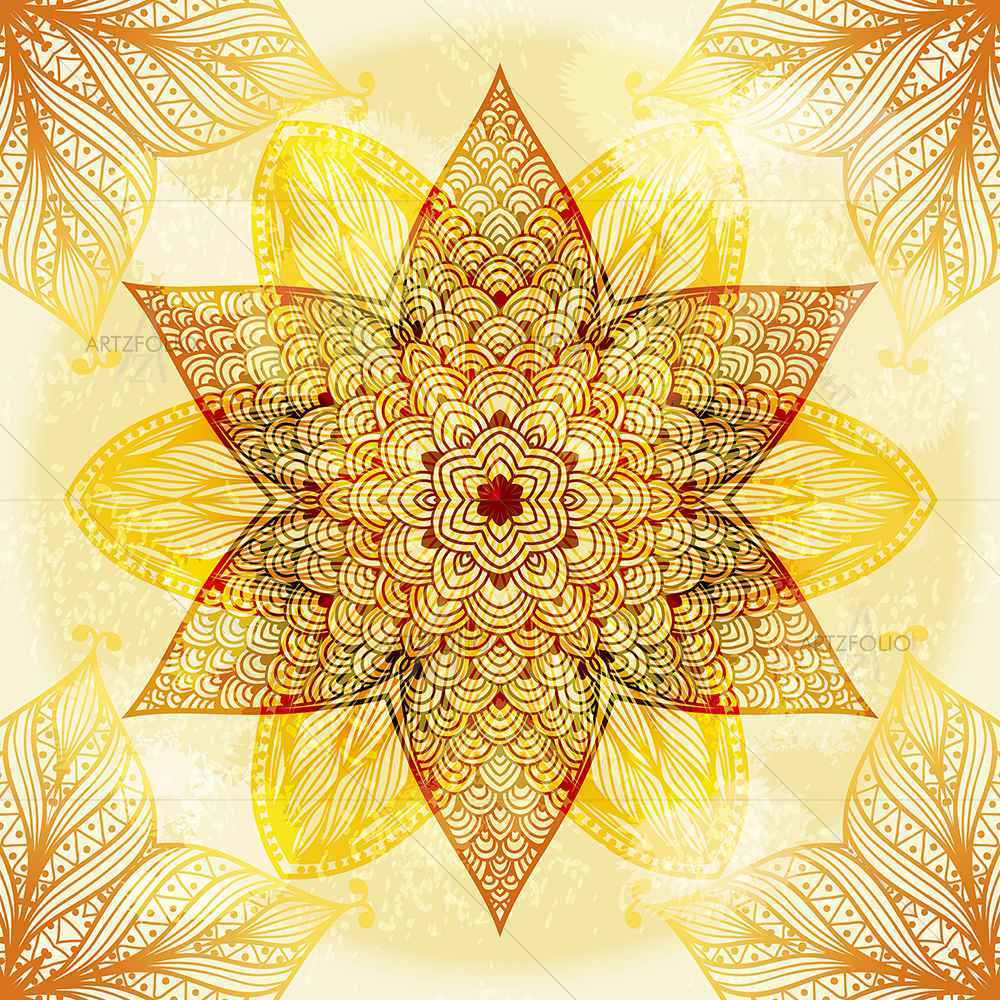 Ethnic Beige Ornament — custom-size art design 5007462