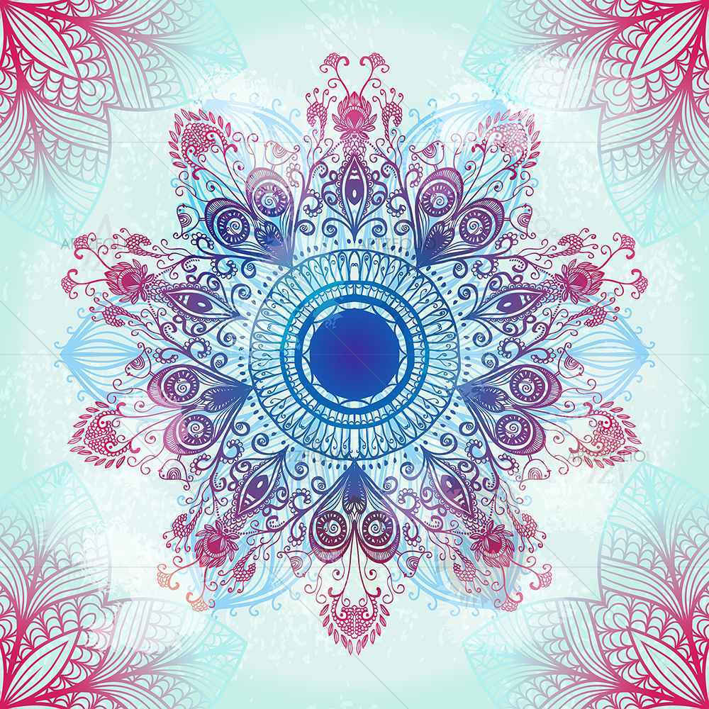 Ethnic Blue Ornament — Devotional custom art by ArtzFolio