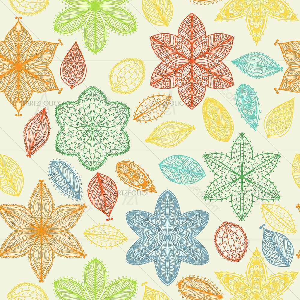 Ornate Leaves & Flowers — Botanical custom art by ArtzFolio