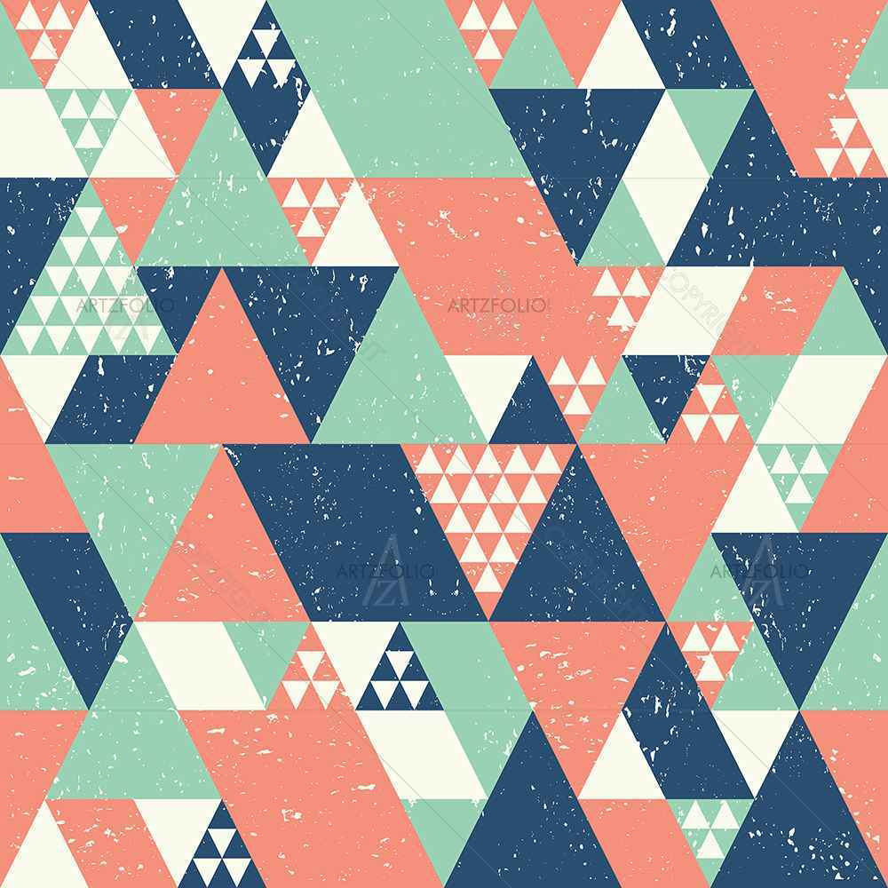 Colorful Triangles D1 — Abstract custom art by ArtzFolio