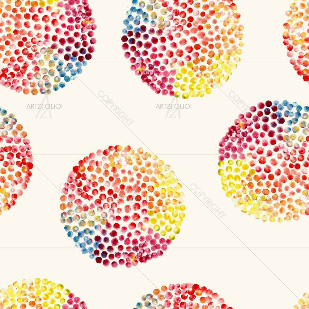 Watercolor Circles D3 — Abstract custom art by ArtzFolio