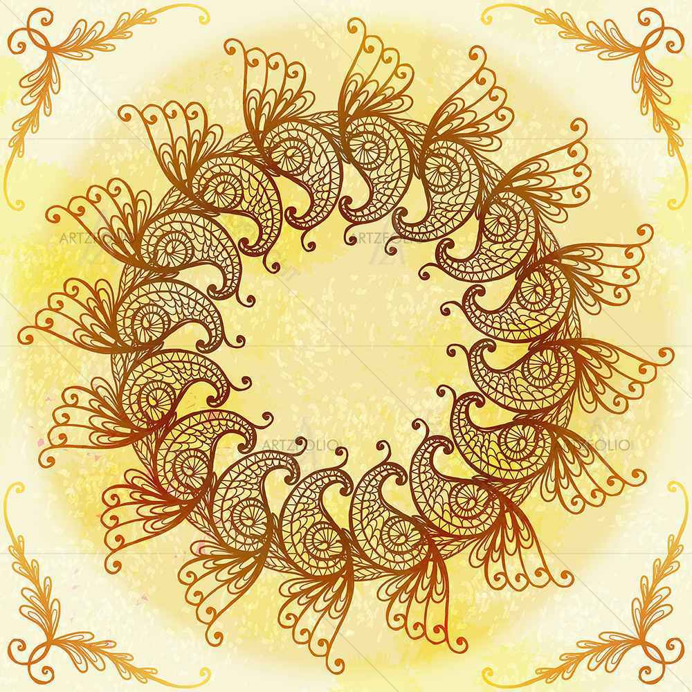 Ethnic Circular Ornament D2 — custom-size art design 5007561