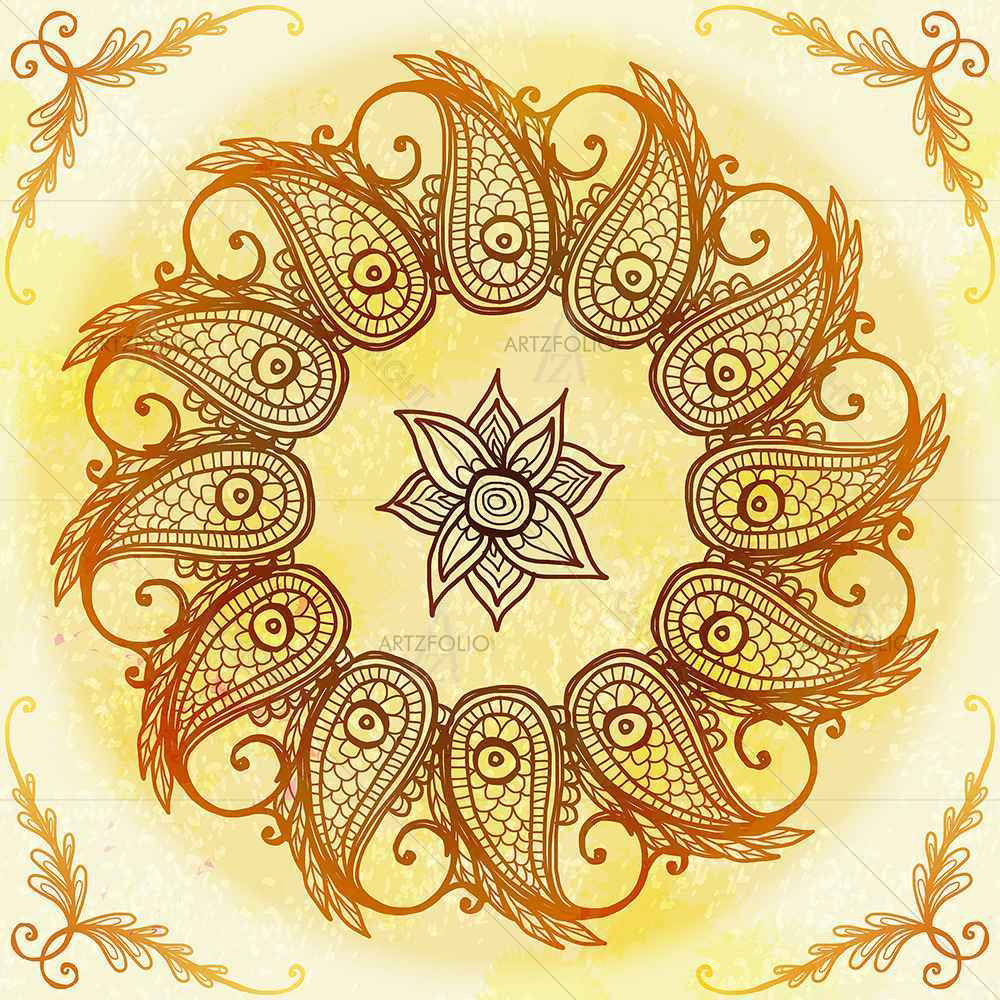 Ethnic Circular Ornament D3 — custom-size art design 5007562